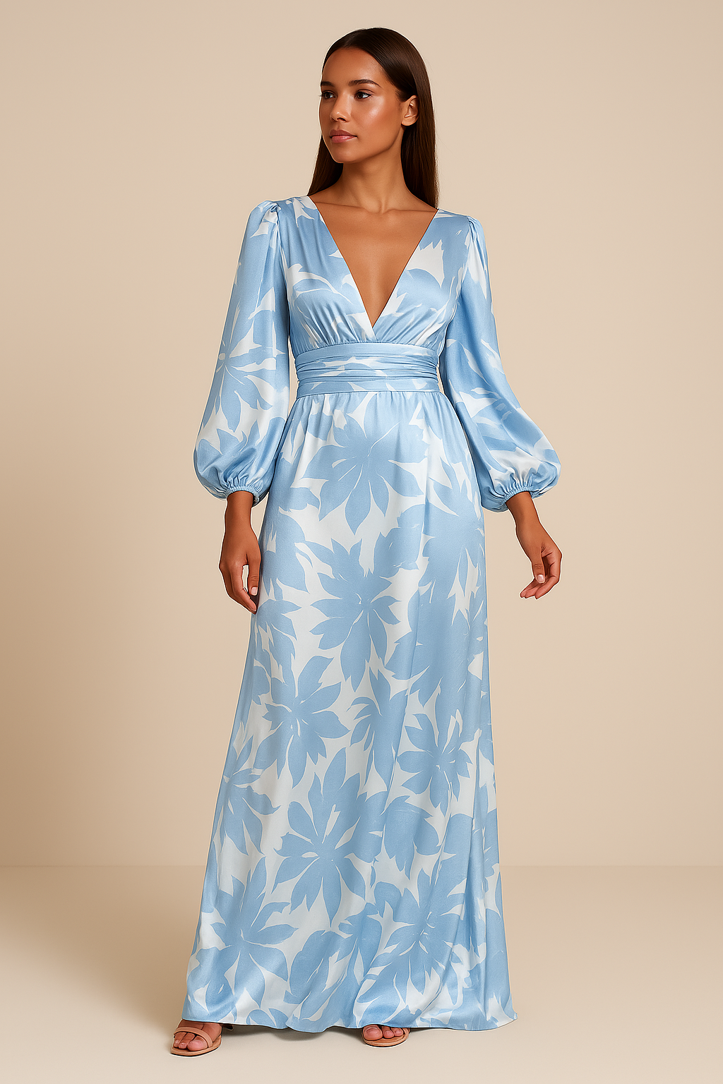 Amélie Laurent | Midi sommerkjole i viskose med elegant print