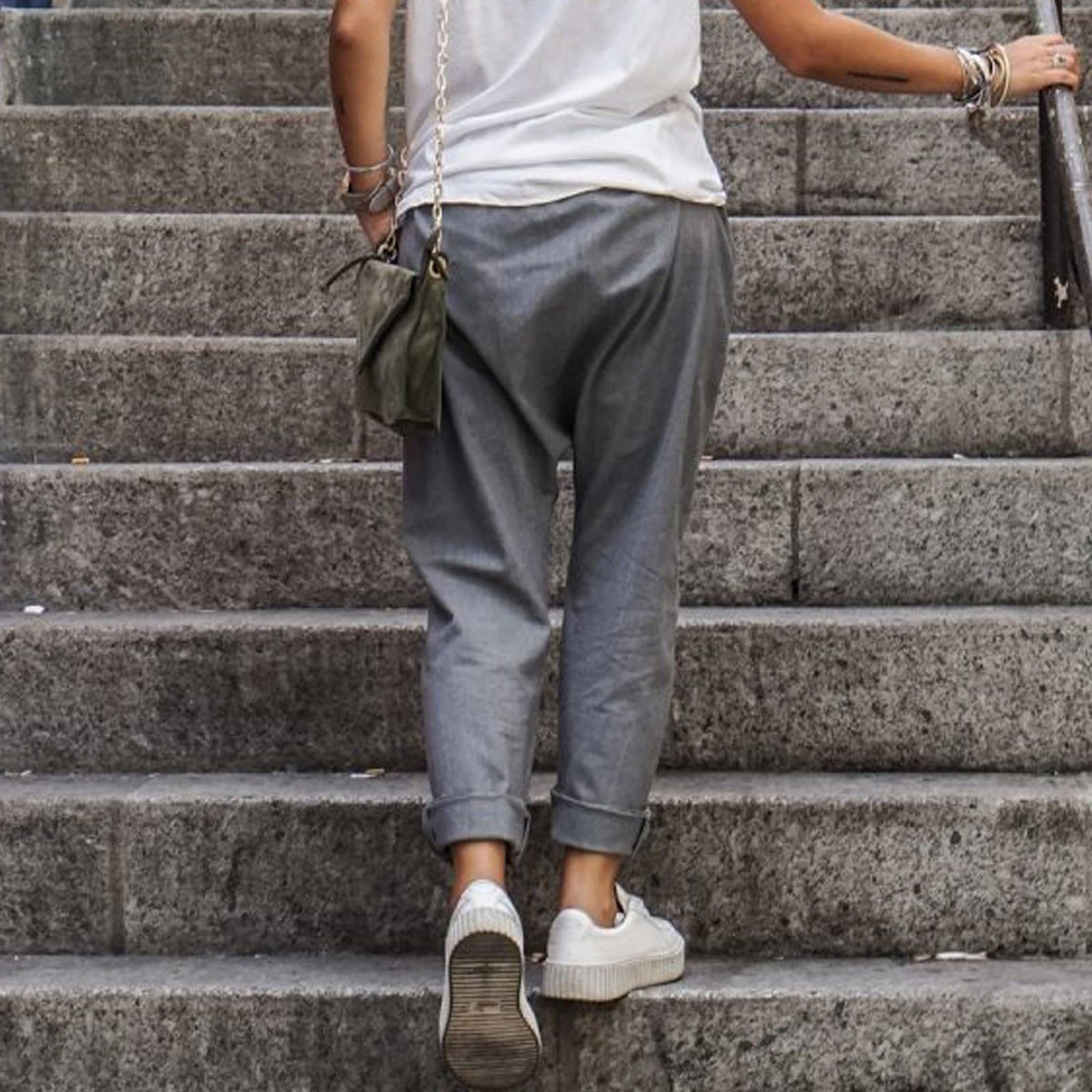 Francesca Whitmore | Cropped Baggy Bukser i Sort