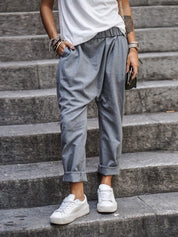 Francesca Whitmore | Cropped Baggy Bukser i Sort