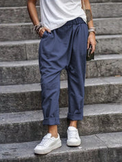 Francesca Whitmore | Cropped Baggy Bukser i Sort
