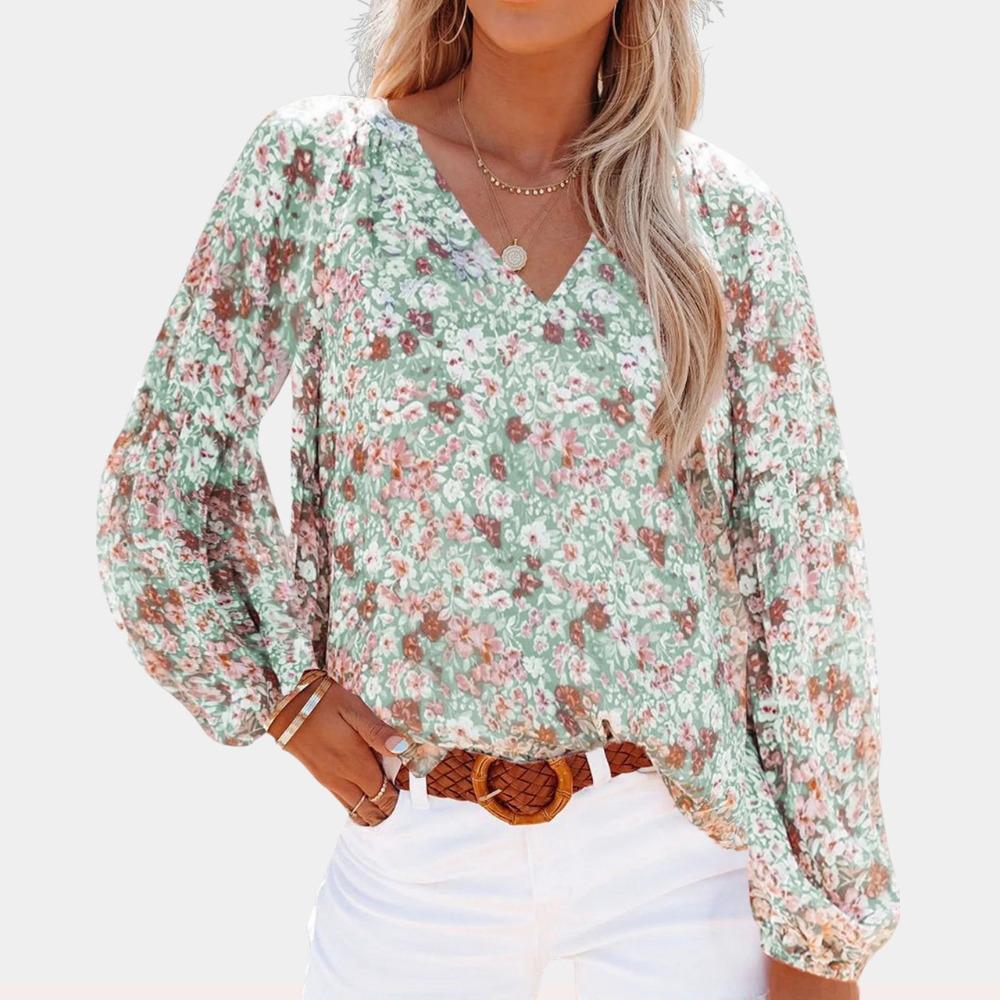 Rosita Ashford | Blomstret Afslappet Bluse med Lange Ærmer til Kvinder