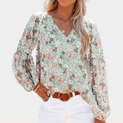 Rosita Ashford | Blomstret Afslappet Bluse med Lange Ærmer til Kvinder