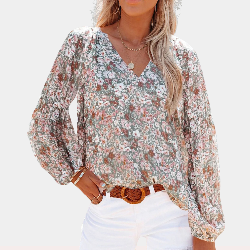 Rosita Ashford | Blomstret Afslappet Bluse med Lange Ærmer til Kvinder