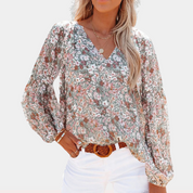 Rosita Ashford | Blomstret Afslappet Bluse med Lange Ærmer til Kvinder