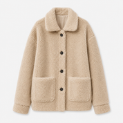 Anna Solberg | Teddy-frakke i pink shearling-look