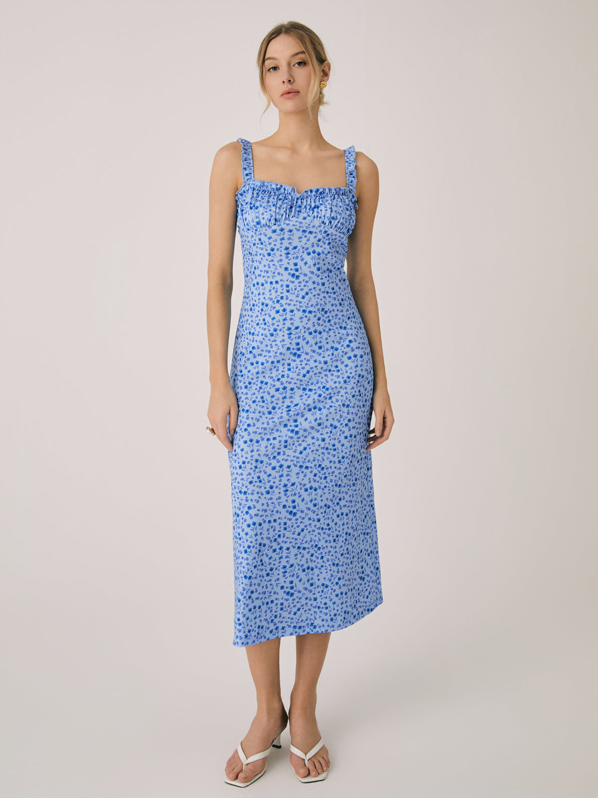 Sophie Laurent | Midi-sommerkjole med blomsterprint og bustier-detalje