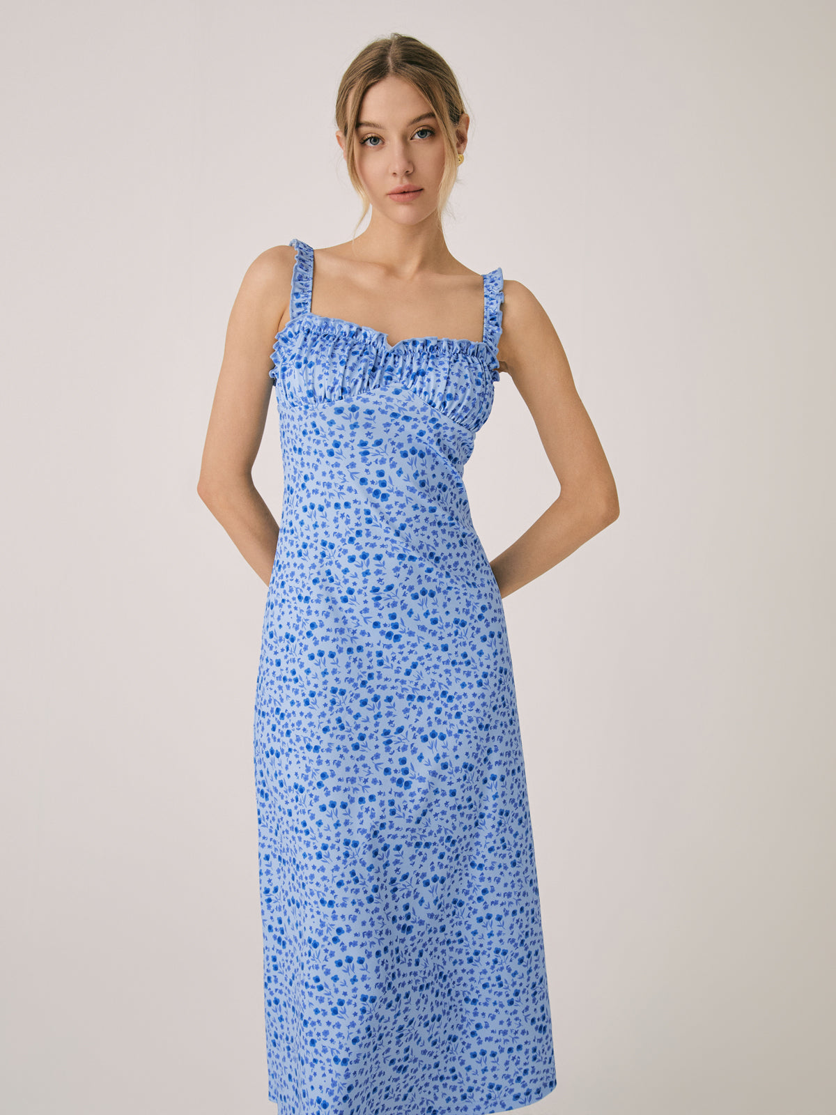 Sophie Laurent | Midi-sommerkjole med blomsterprint og bustier-detalje