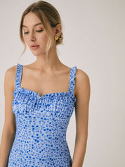 Sophie Laurent | Midi-sommerkjole med blomsterprint og bustier-detalje