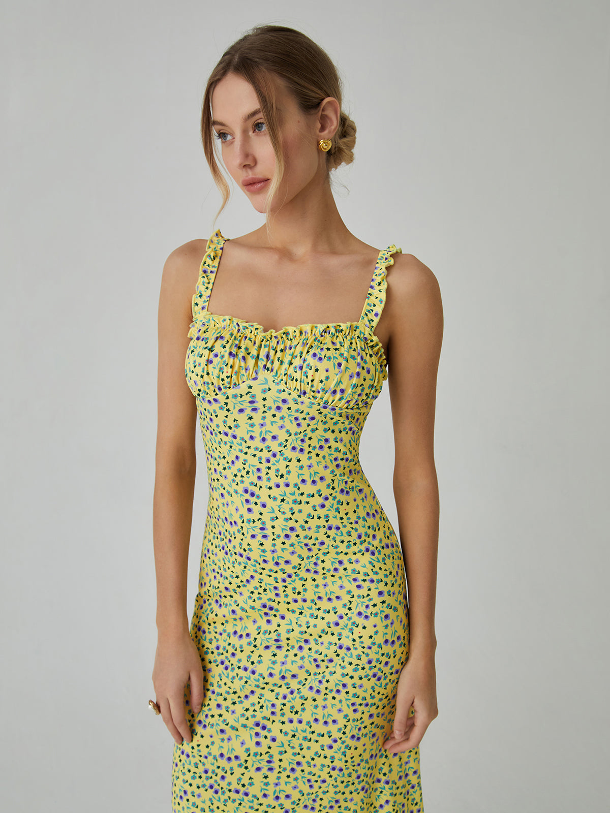 Sophie Laurent | Midi-sommerkjole med blomsterprint og bustier-detalje