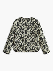 Aurore Castellano | Letvatteret Leopard-Print Jakke med Grafisk Kant