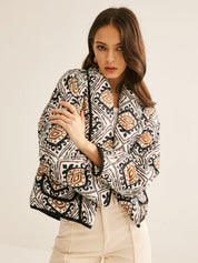 Ottavia Rigatoni | Quiltet Boho Bomber Jakke i Jordfarver