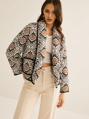 Ottavia Rigatoni | Quiltet Boho Bomber Jakke i Jordfarver