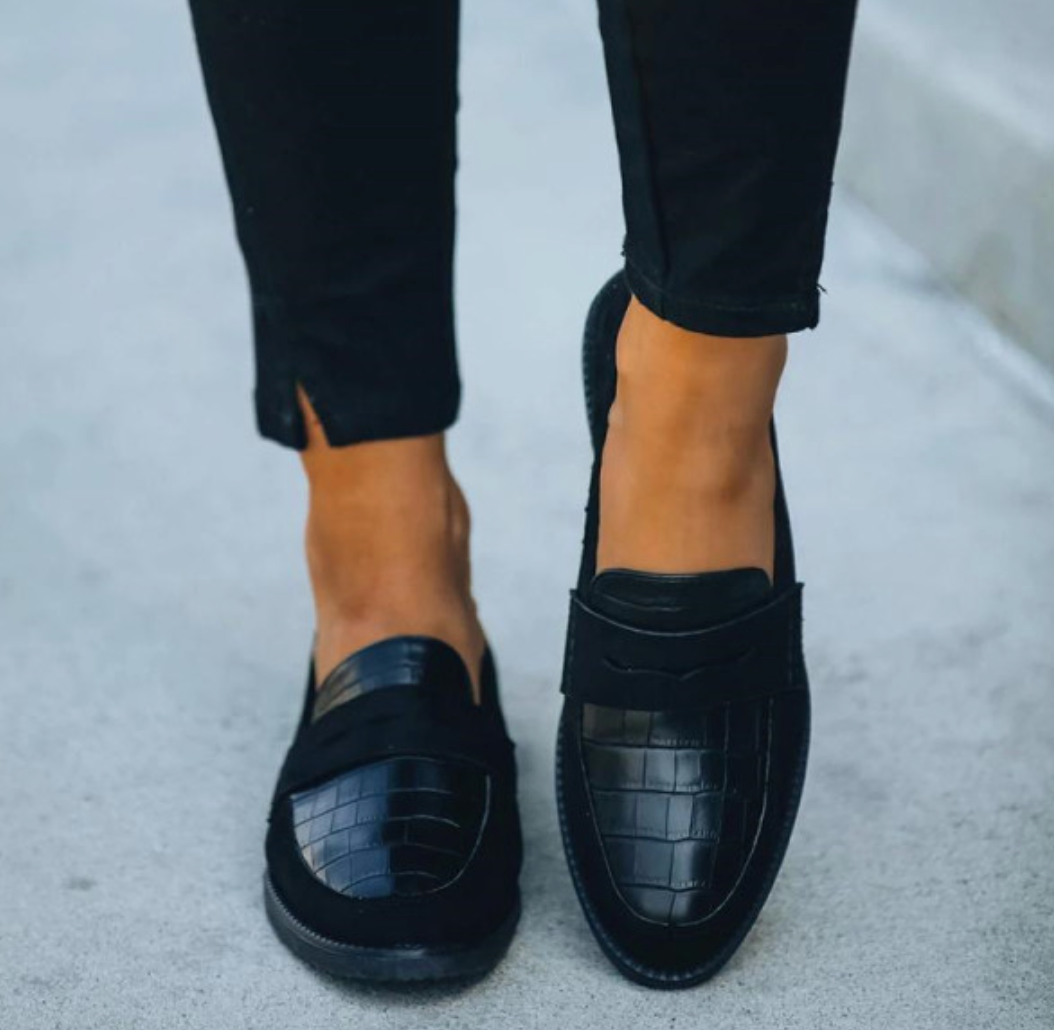 Alessia Laurent | Elegante loafers i krokopræget læderlook
