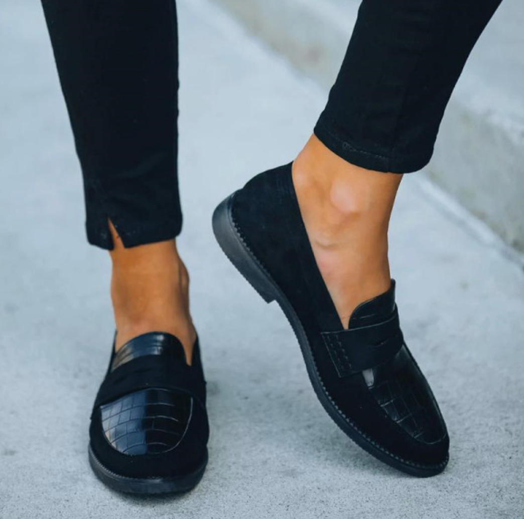 Alessia Laurent | Elegante loafers i krokopræget læderlook