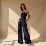 Lucienne Bellamy | Stropløs Jumpsuit i Marineblå