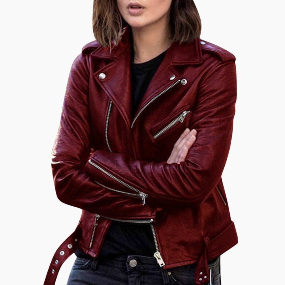 Valentina Rossi | Elegant bikerjakke til kvinder i luksuriøst læderlook