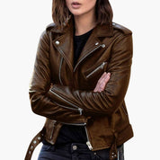 Valentina Rossi | Elegant bikerjakke til kvinder i luksuriøst læderlook