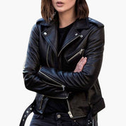 Valentina Rossi | Elegant bikerjakke til kvinder i luksuriøst læderlook