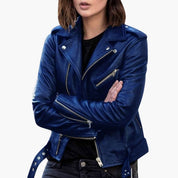 Valentina Rossi | Elegant bikerjakke til kvinder i luksuriøst læderlook