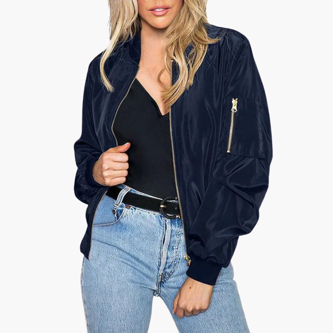 Sienna Moreau | Kort bomberjakke til kvinder med moderne lynlåsdesign
