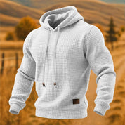 Lukas Brenner | Waffelstrick-Hoodie mit Kapuze und Kordelzug