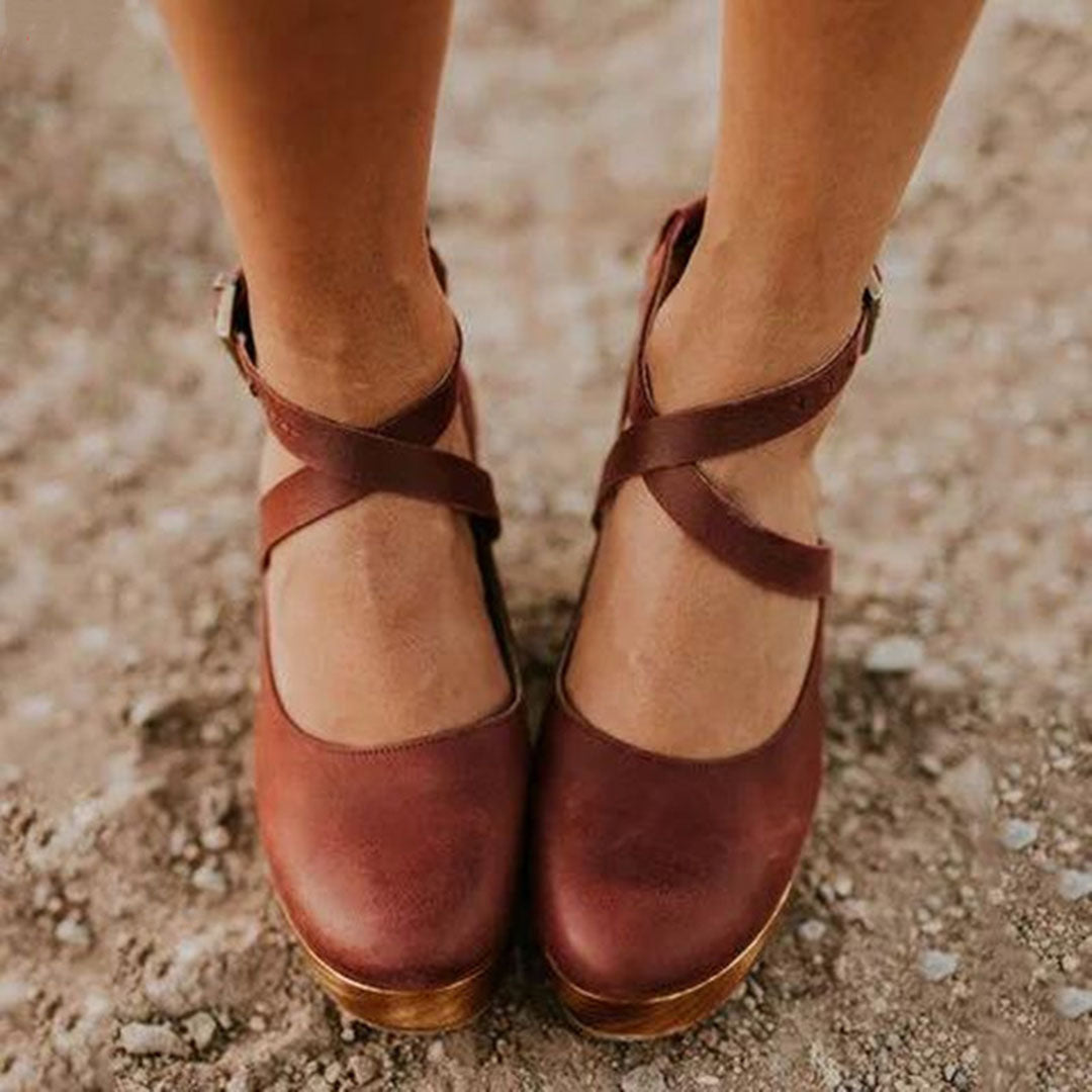 Livia Santorini | Platform hæle med elegant spænderem