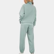 Emma Andersen | Cropped Zip-Up Træningsdragt i Lyserød til Kvinder
