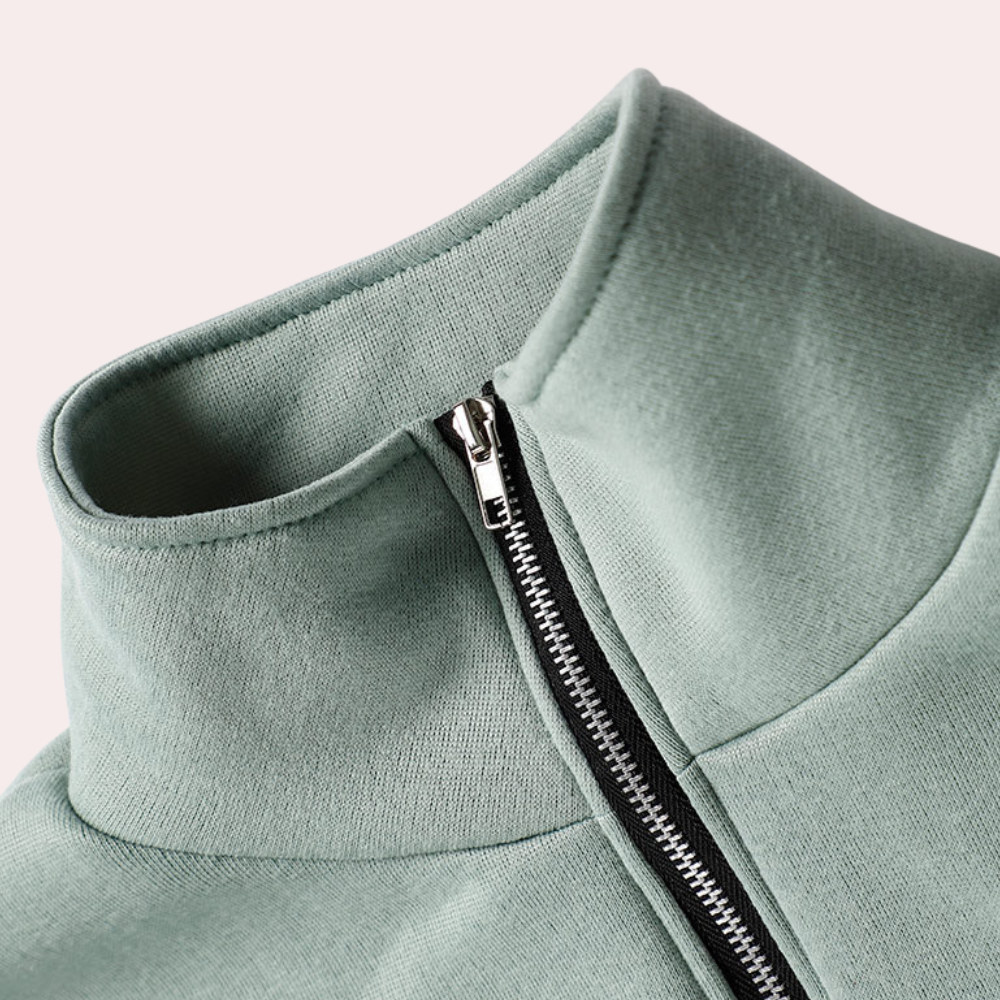 Emma Andersen | Cropped Zip-Up Træningsdragt i Lyserød til Kvinder