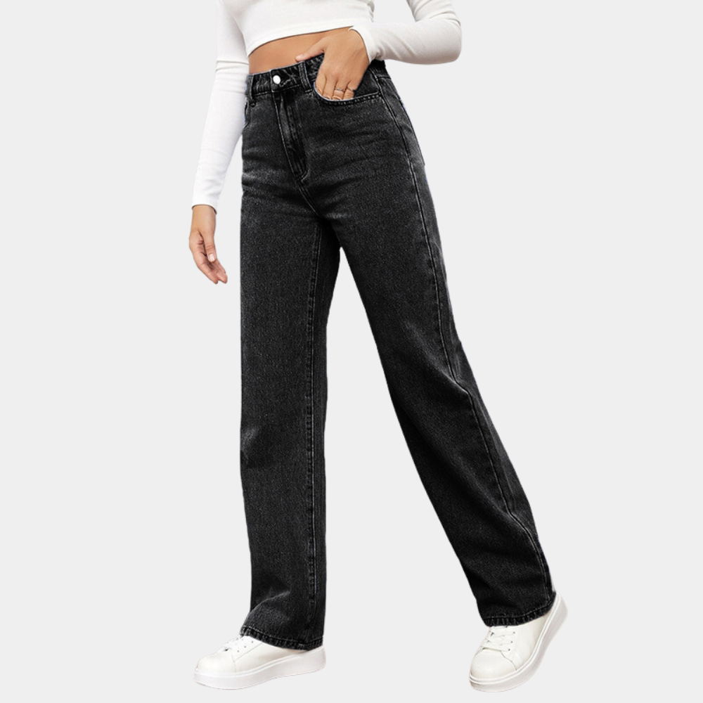 Astoria Kensington | High-Waist Straight-Leg Jeans i klassisk blå denim