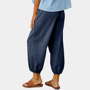 Olivia Strand | Olivie Casual Cargo Bukser med Snøre og Knapdetaljer