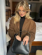 Francesca Ashford | Oversized Blazer i Imiteret Ruskind til Kvinder