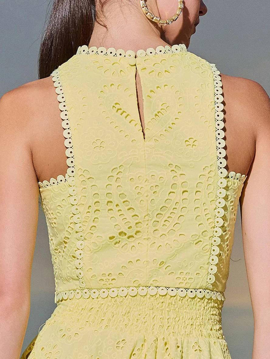 Chiara Bellini | To-delt sæt med broderi og maxi-nederdel i luksuriøst design