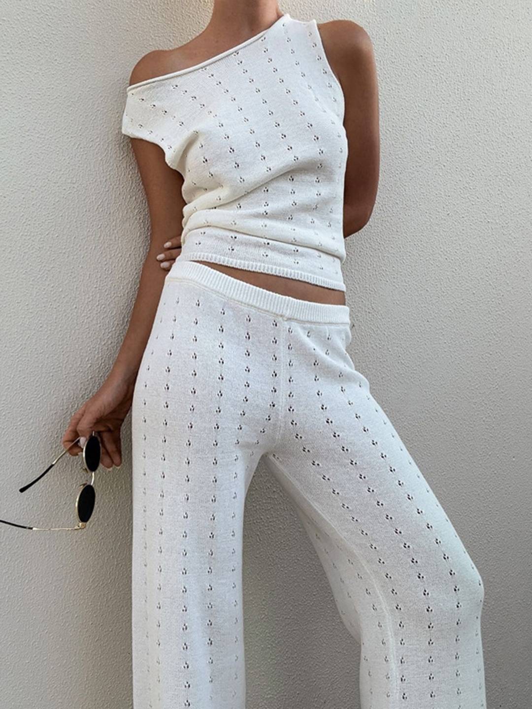 Elena Ricci | Strikket sommersæt med asymmetrisk top