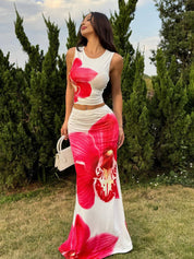 Giulia Marchetti | To-delt sæt med blomsterprint og elegant maxi-nederdel