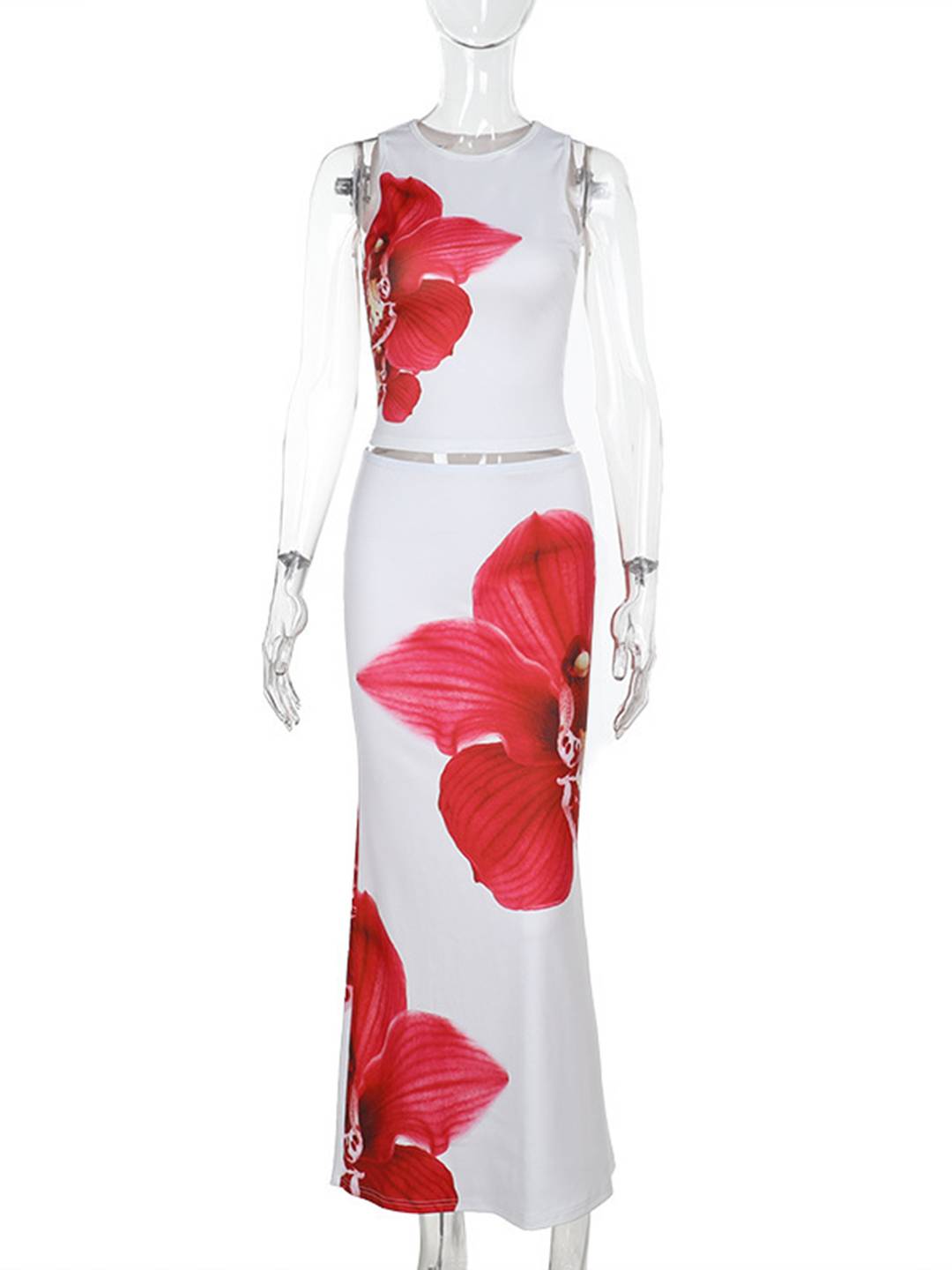 Giulia Marchetti | To-delt sæt med blomsterprint og elegant maxi-nederdel