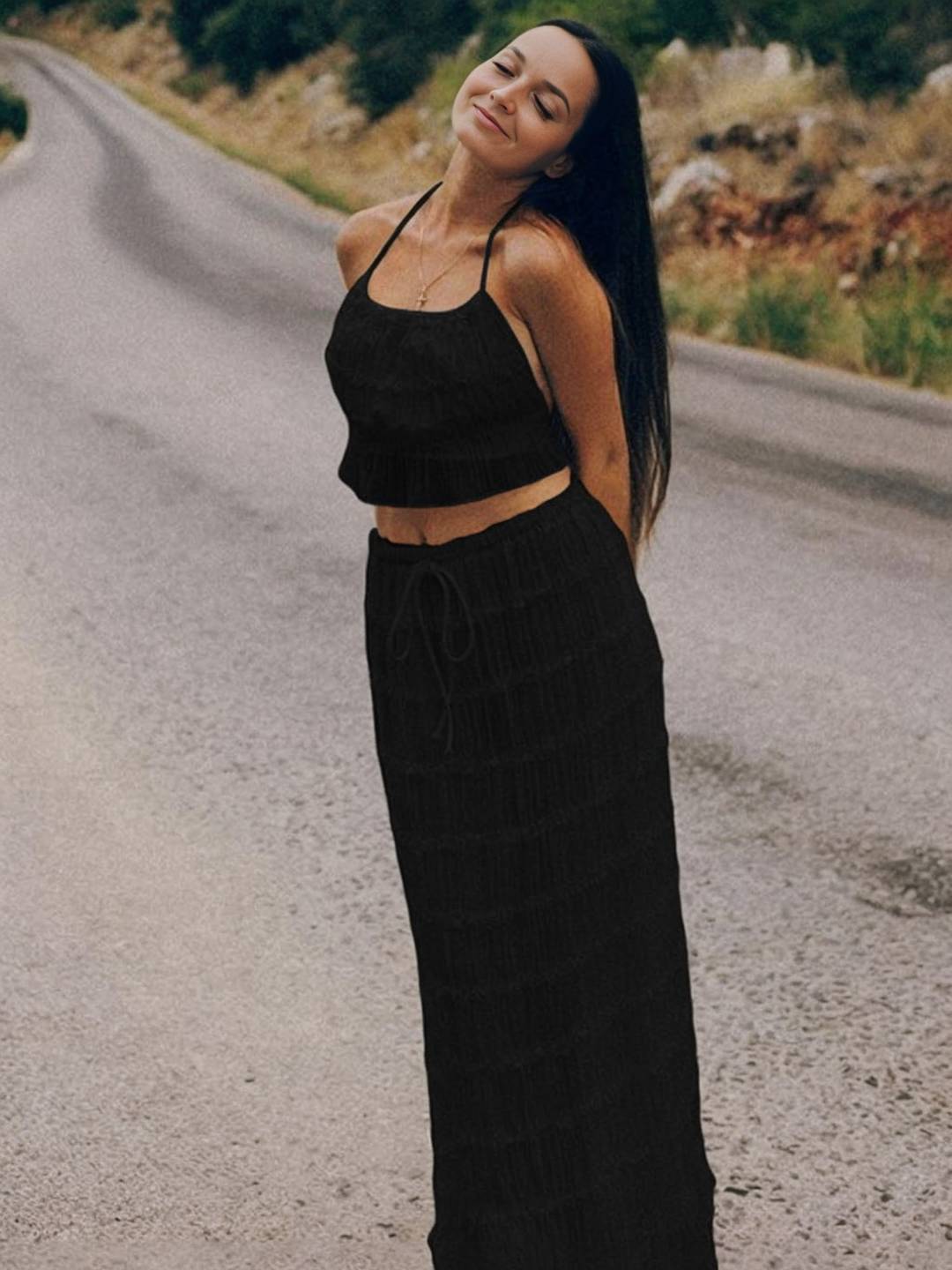 Isabella Moretti | Boheme sommersæt med halterneck top og maxinederdel