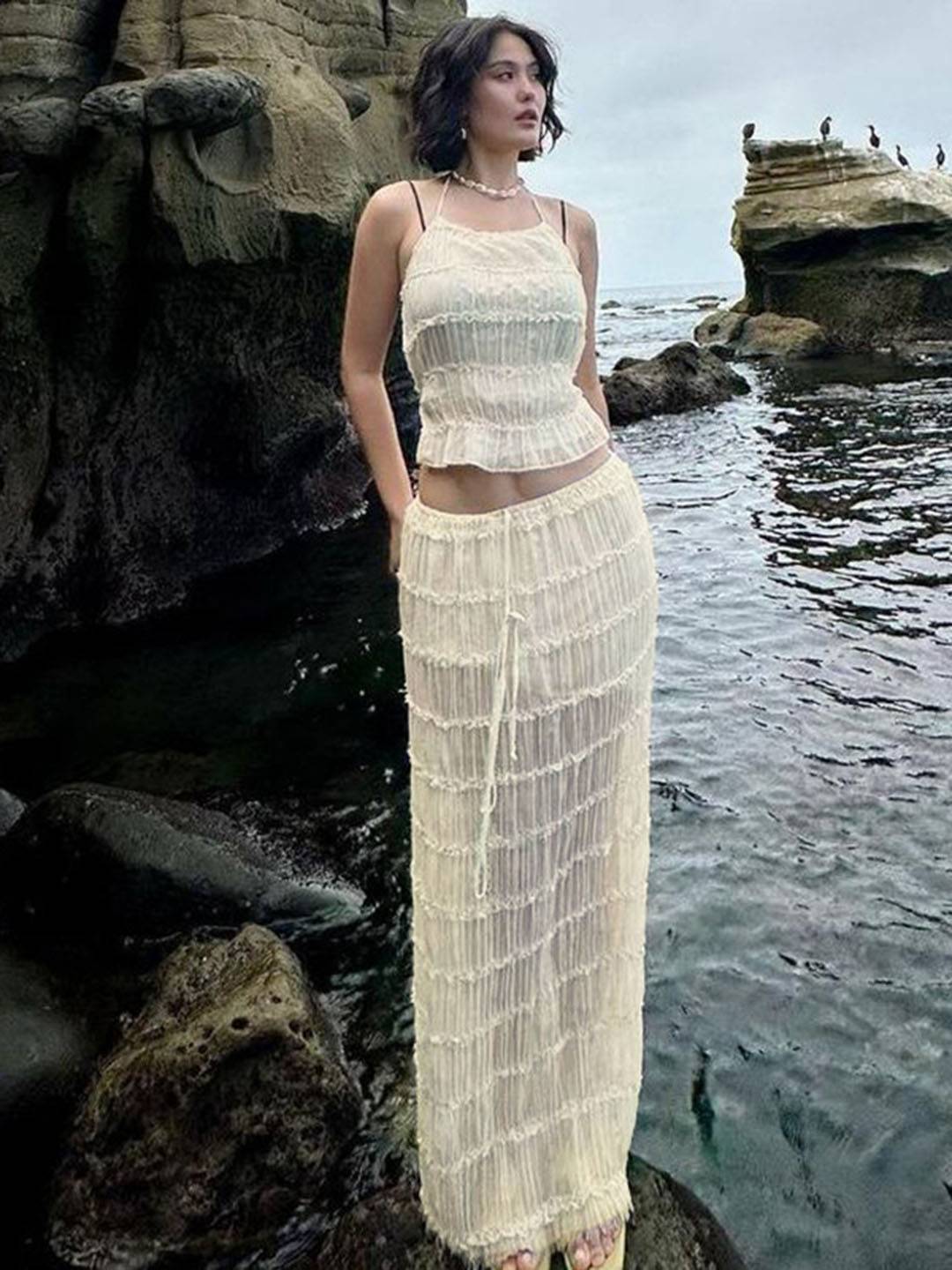 Isabella Moretti | Boheme sommersæt med halterneck top og maxinederdel