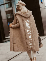 Margherita Skov | Oversized Hættecardigun med Print til Kvinder