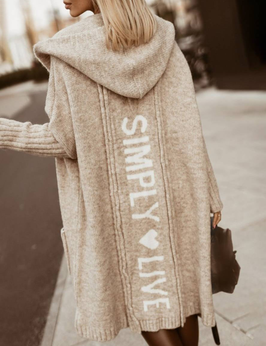 Margherita Skov | Oversized Hættecardigun med Print til Kvinder