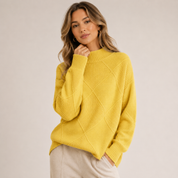 Camilla Sørensen | Yellow knitted blouse with a textured pattern