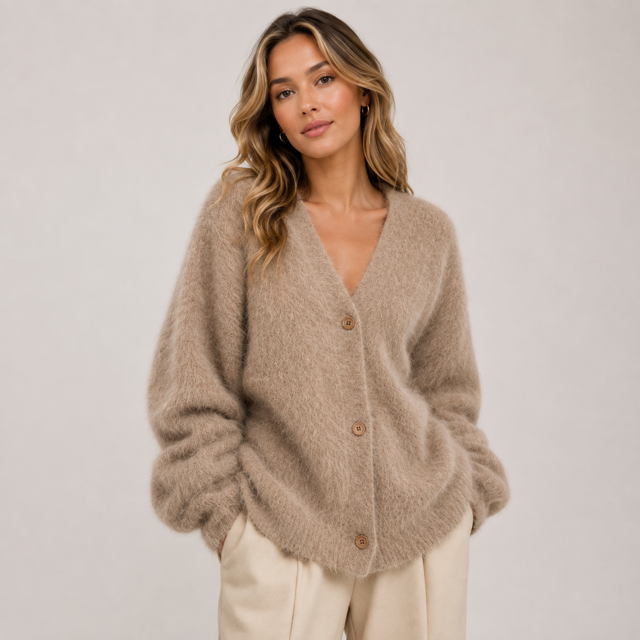 Cecilie Poulsen | Oversized kardigan z měkkého mohérového úpletu