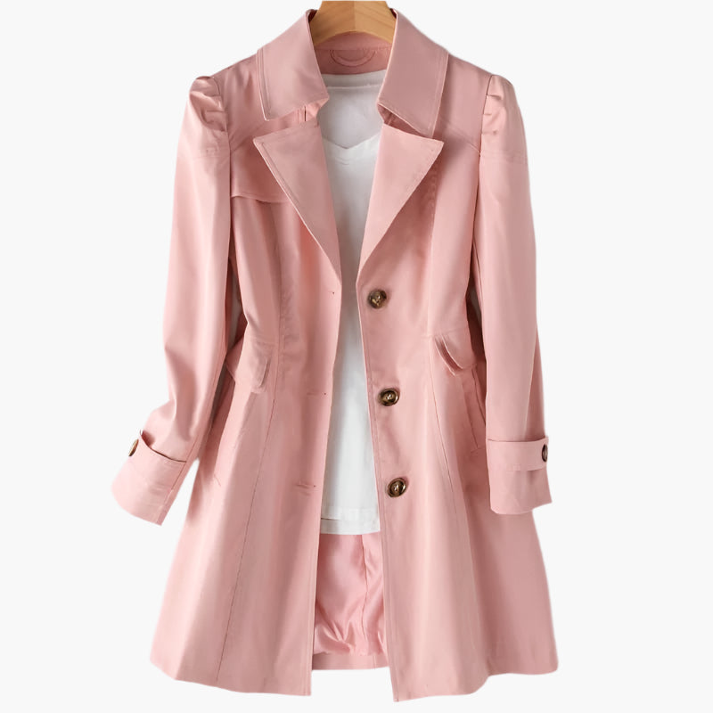 Venetia Ashcroft | Klassisk Lang Trenchcoat i Beige til Dame