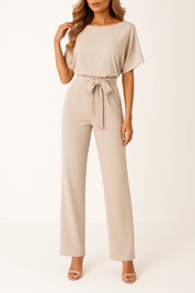 Natalia Castellano | Elegant Jumpsuit i Sort med Bånd-detalje