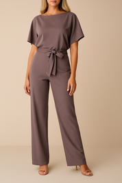 Natalia Castellano | Elegant Jumpsuit i Sort med Bånd-detalje