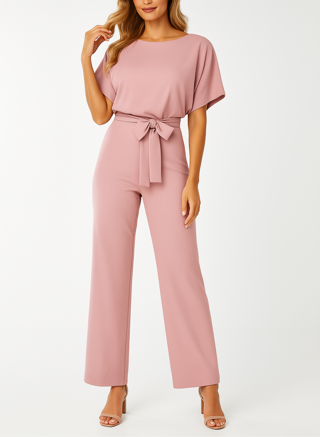 Natalia Castellano | Elegant Jumpsuit i Sort med Bånd-detalje