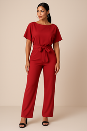 Natalia Castellano | Elegant Jumpsuit i Sort med Bånd-detalje