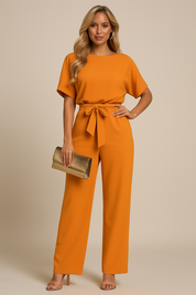 Natalia Castellano | Elegant Jumpsuit i Sort med Bånd-detalje