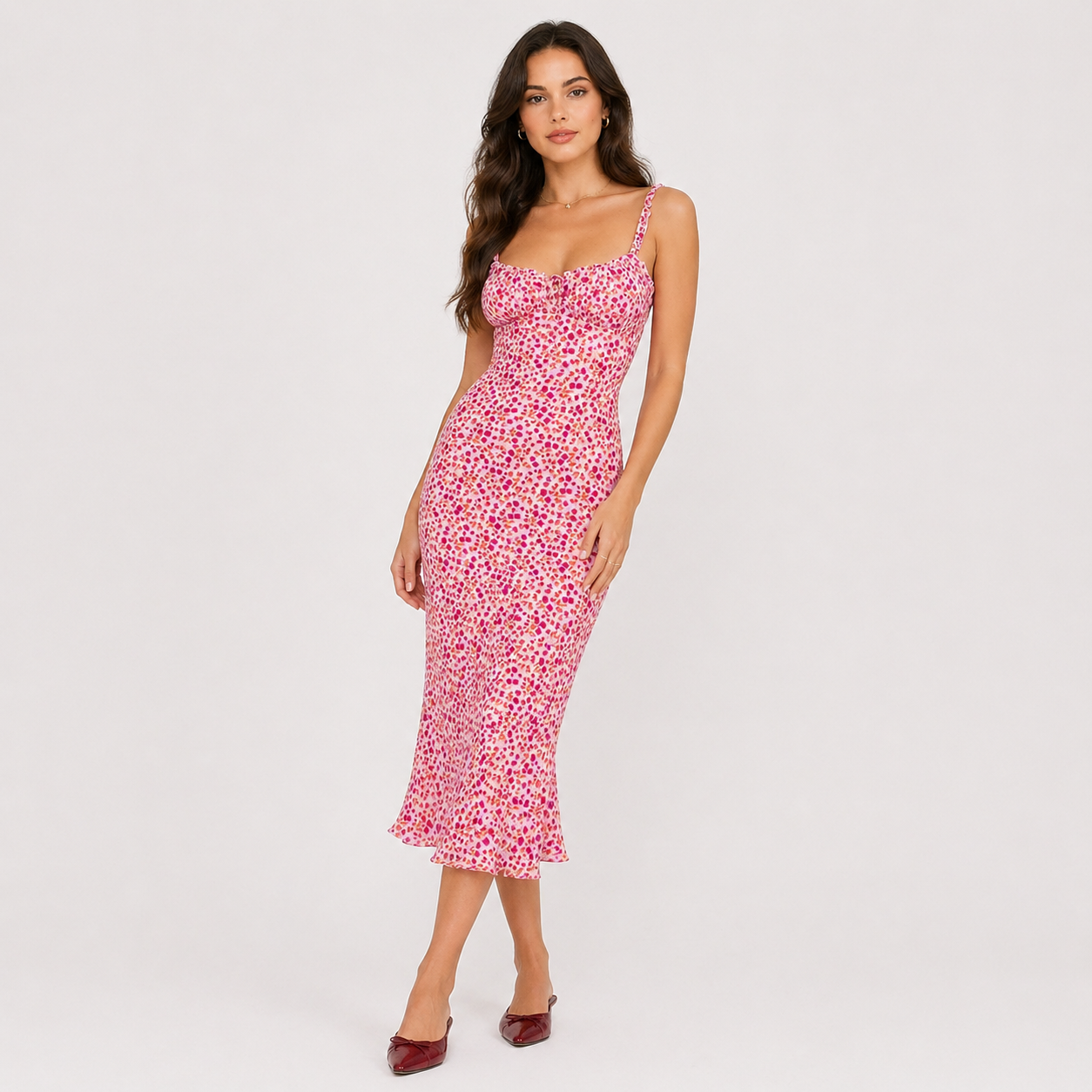 Sophie Laurent | Midi-sommerkjole med blomsterprint og bustier-detalje