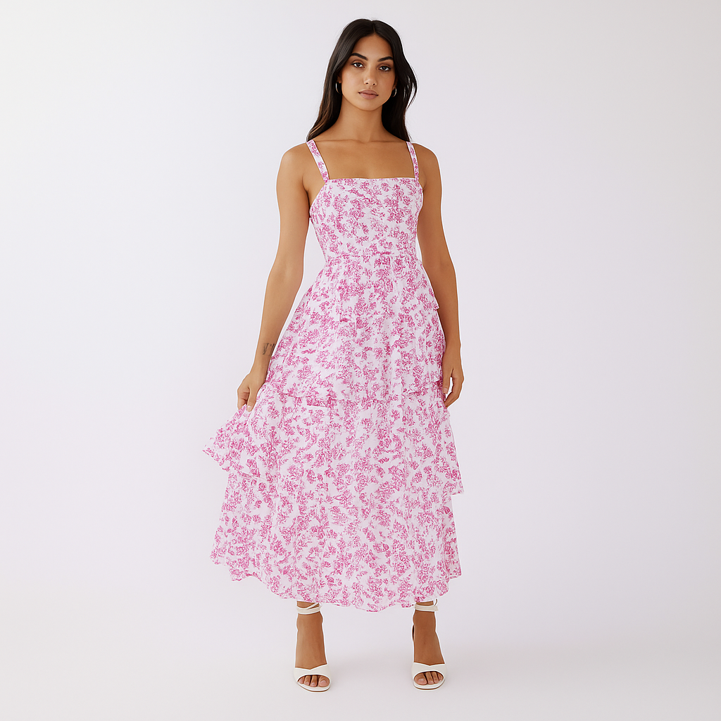Léa Moreau | Maxi-sommerkjole med boheme blomsterprint