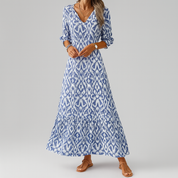 Alessia Moretti | Maxi kjole med boheme ikat-print